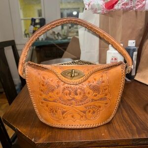 Vintage handmade leather purse/bag